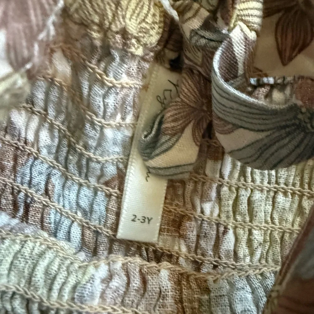 Rylee + Cru Collective Girls  Ivy Linen-Blend Dress, Brown - Picture 2 of 2